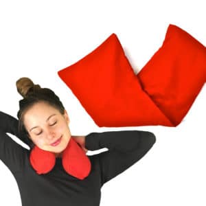 Coixí terapèutic amb funda vermella
